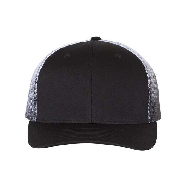 Richardson Printed Mesh Trucker Cap - Richardson 112PM Richardson Black/ Black to White Fade Adjustable