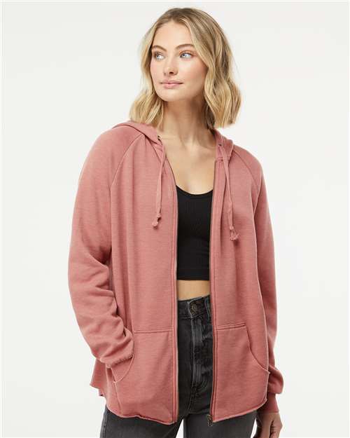 Independent Trading Co. Women's California Wave Wash Full-Zip Hooded Sweatshirt - Independent Trading Co. PRM2500Z