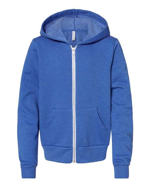 Bella + Canvas 3739Y Youth Sponge Fleece Full-Zip Hoodie Sweatshirt