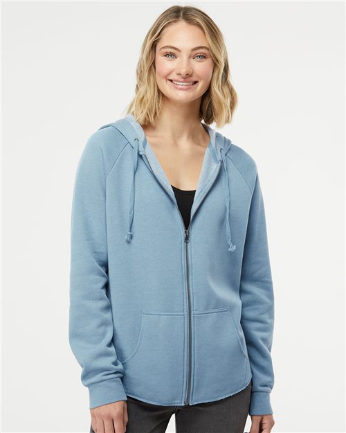Independent Trading Co. Women's California Wave Wash Full-Zip Hooded Sweatshirt - Independent Trading Co. PRM2500Z