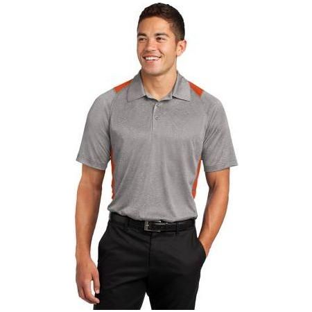 Men's Heather Colorblock Contender Polo DRI-EQUIP Vintage Heather/ Deep Orange X-Small