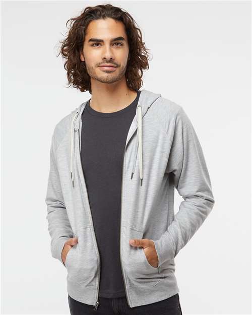 Independent Trading Co. SS1000Z Unisex Icon Lightweight Loopback Terry Full-Zip Hooded Sweatshirt | Wholesale Zip Hoodie