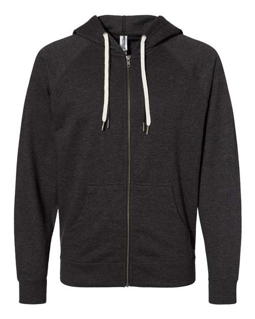 Independent Trading Co. SS1000Z Unisex Icon Lightweight Loopback Terry Full-Zip Hooded Sweatshirt | Wholesale Zip Hoodie