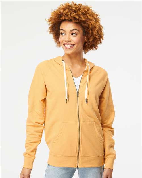 Independent Trading Co. SS1000Z Unisex Icon Lightweight Loopback Terry Full-Zip Hooded Sweatshirt | Wholesale Zip Hoodie