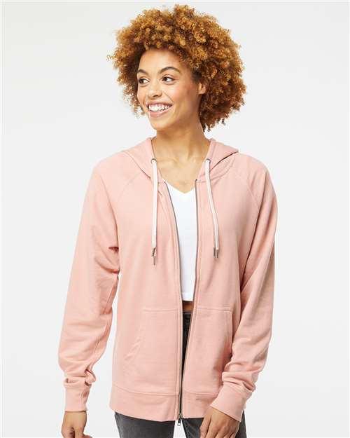 Independent Trading Co. SS1000Z Unisex Icon Lightweight Loopback Terry Full-Zip Hooded Sweatshirt | Wholesale Zip Hoodie