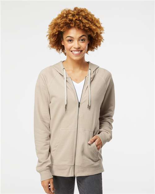 Independent Trading Co. SS1000Z Unisex Icon Lightweight Loopback Terry Full-Zip Hooded Sweatshirt | Wholesale Zip Hoodie