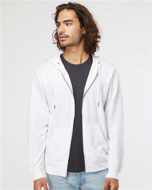Independent Trading Co. SS1000Z Unisex Icon Lightweight Loopback Terry Full-Zip Hooded Sweatshirt | Wholesale Zip Hoodie
