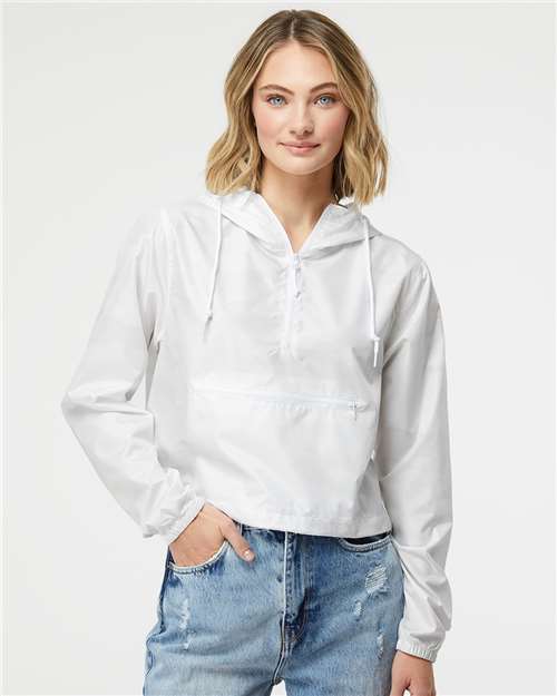 Independent Trading Co. Women's Lightweight Quarter-Zip Pullover Crop Windbreaker - Independent Trading Co. EXP64CRP