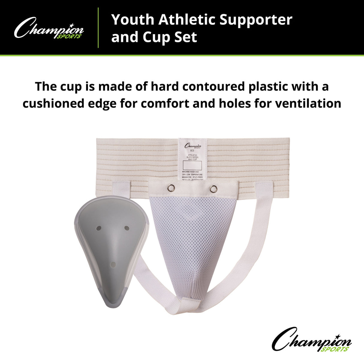 Champion Sports INTERMEDIATE DELUXE CUP & SUPPORTER SET SMALL