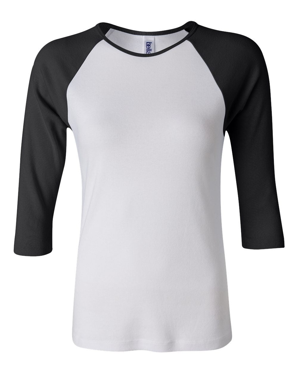 Bella + Canvas 2000 Women’s 1X1 Baby Rib Raglan Three-Quarter Sleeve Tee