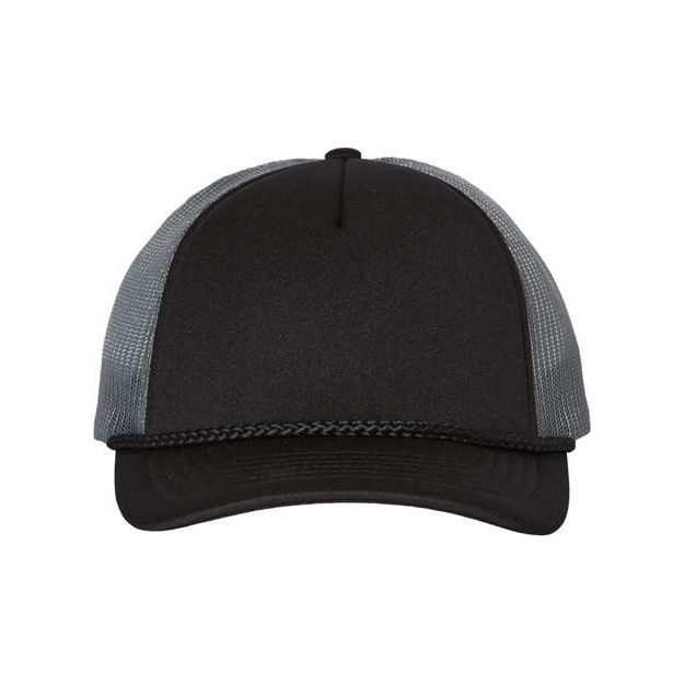 Richardson Low Pro Foamie Trucker Cap - Richardson 213 Richardson Black/ Charcoal/ Black Adjustable