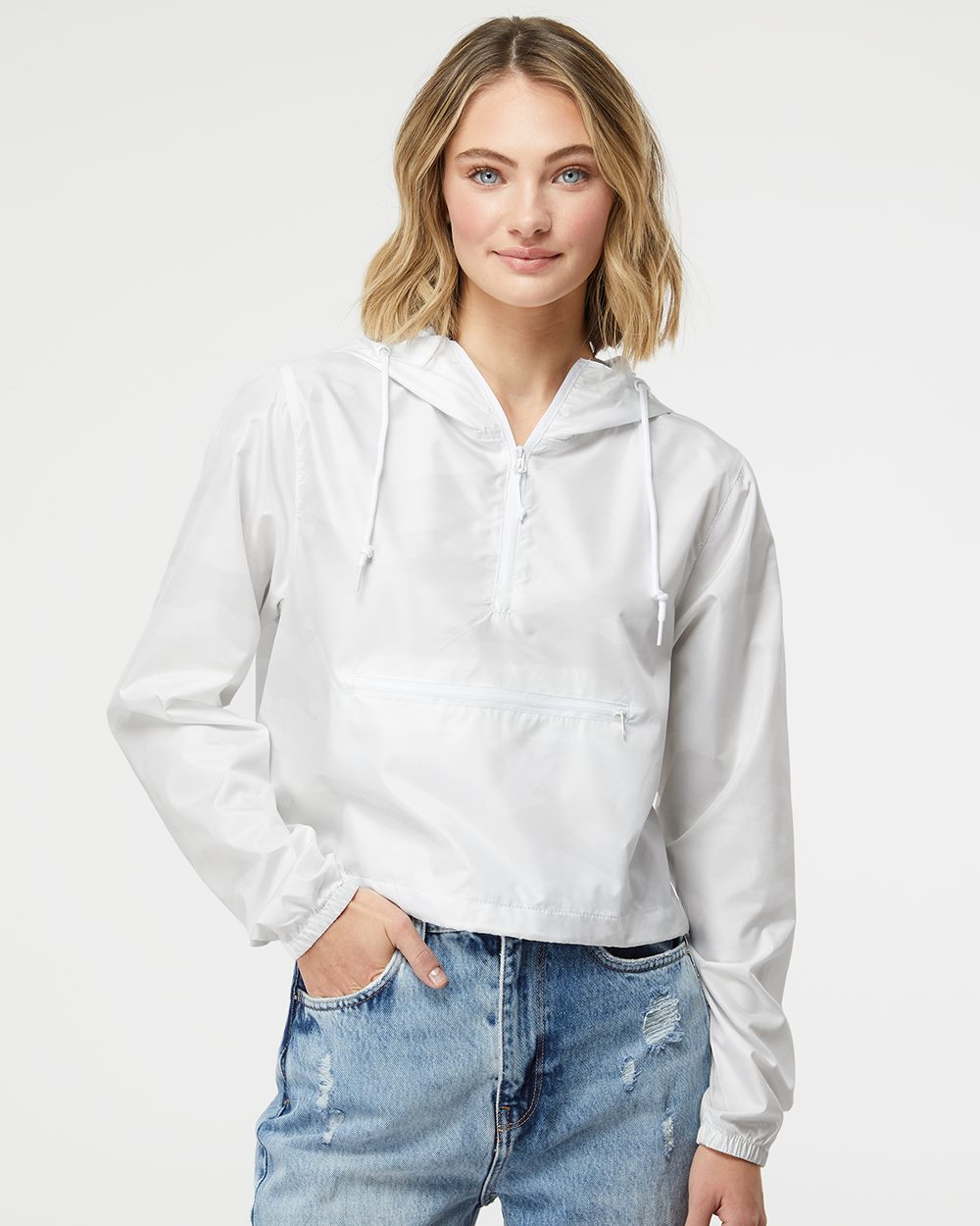 Independent Trading Co. Women's Lightweight Quarter-Zip Pullover Crop Windbreaker - Independent Trading Co. EXP64CRP