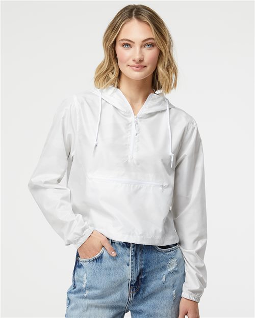 Independent Trading Co. Women's Lightweight Quarter-Zip Pullover Crop Windbreaker - Independent Trading Co. EXP64CRP