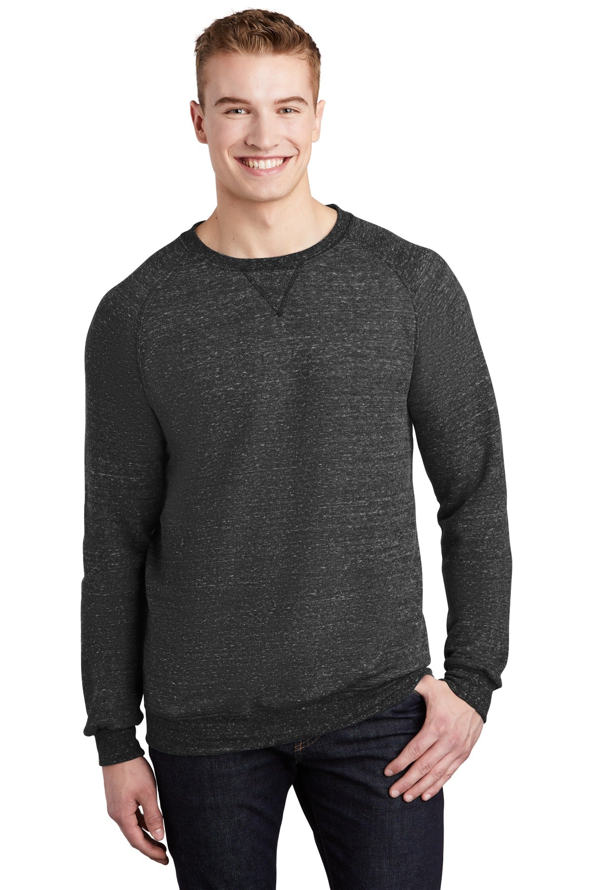 Jerzees ® Snow Heather French Terry Raglan Crew 91M - Jerzees 91M
