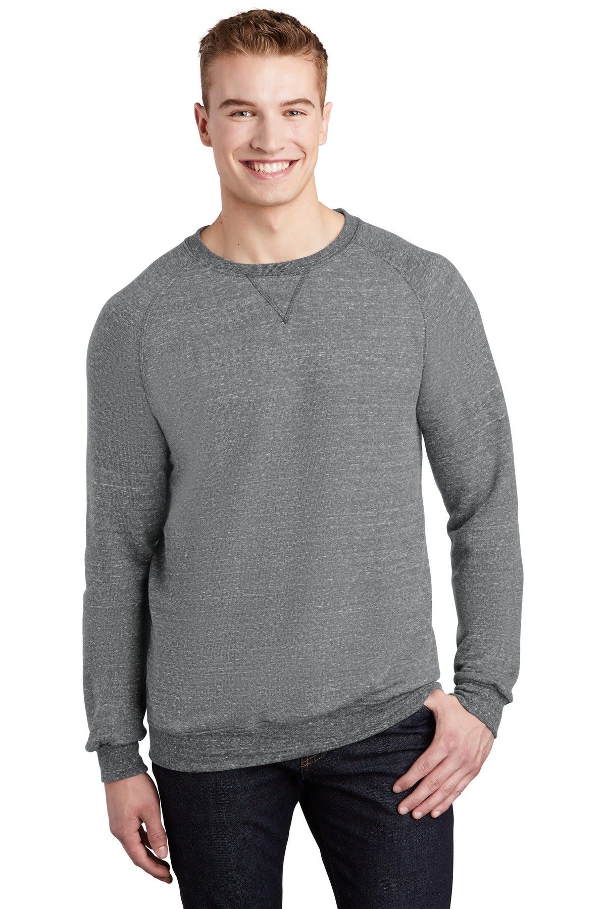 Jerzees ® Snow Heather French Terry Raglan Crew 91M - Jerzees 91M