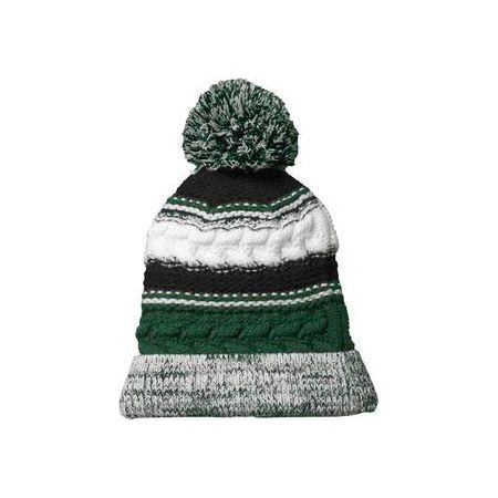 Pom Pom Team Beanie DRI-EQUIP Forest Green/Black/White