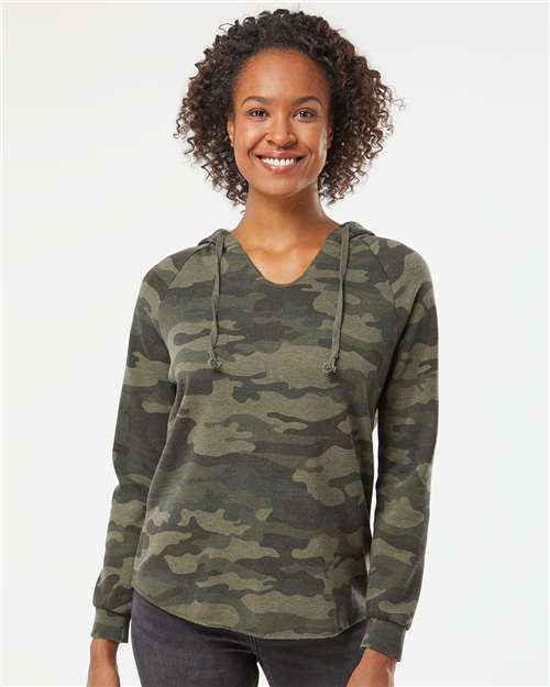 Independent Trading Co. Women’s Lightweight California Wave Wash Hooded Sweatshirt - Independent Trading Co. PRM2500
