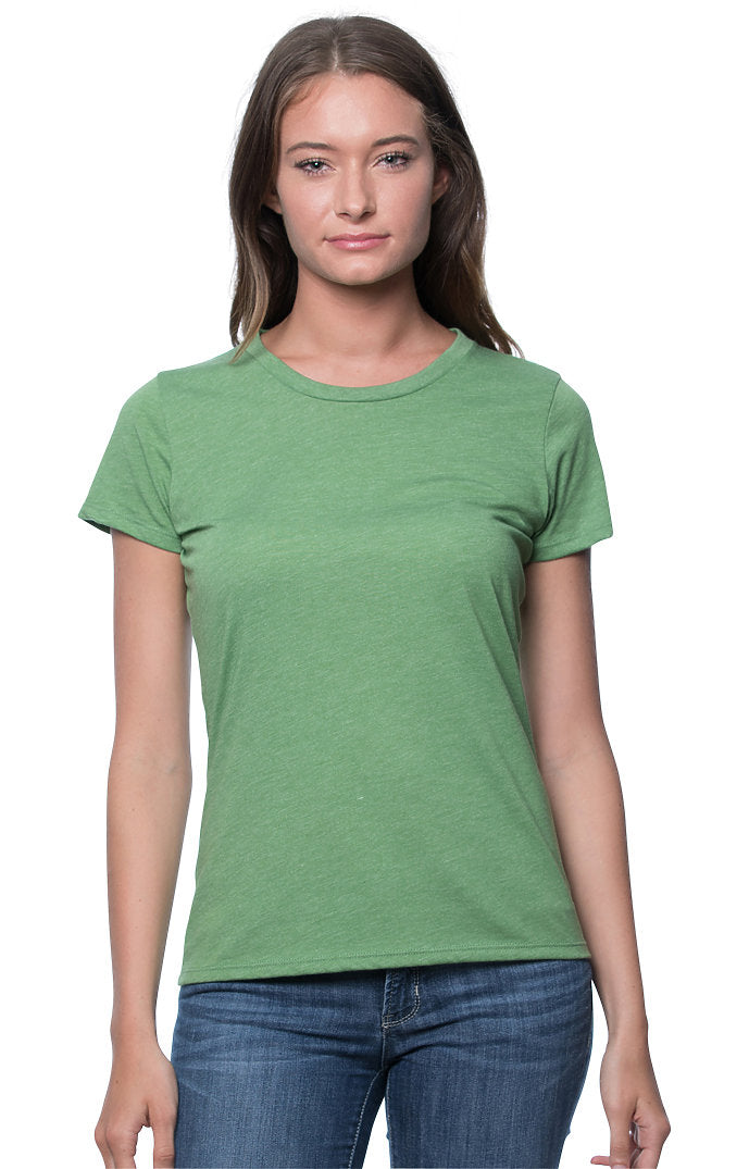 Royal Apparel 95001W Women's Organic RPET Short Sleeve Tee - Heather Kiwi