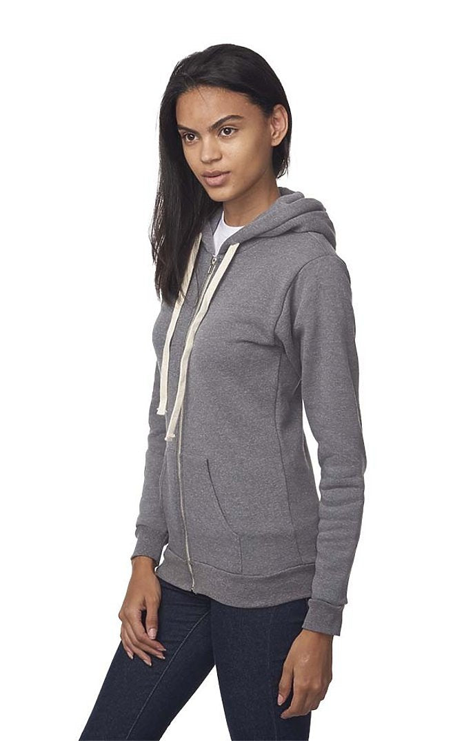 Royal Apparel 96050 Unisex Organic RPET Fleece Zip Hoodie - Heather Ash