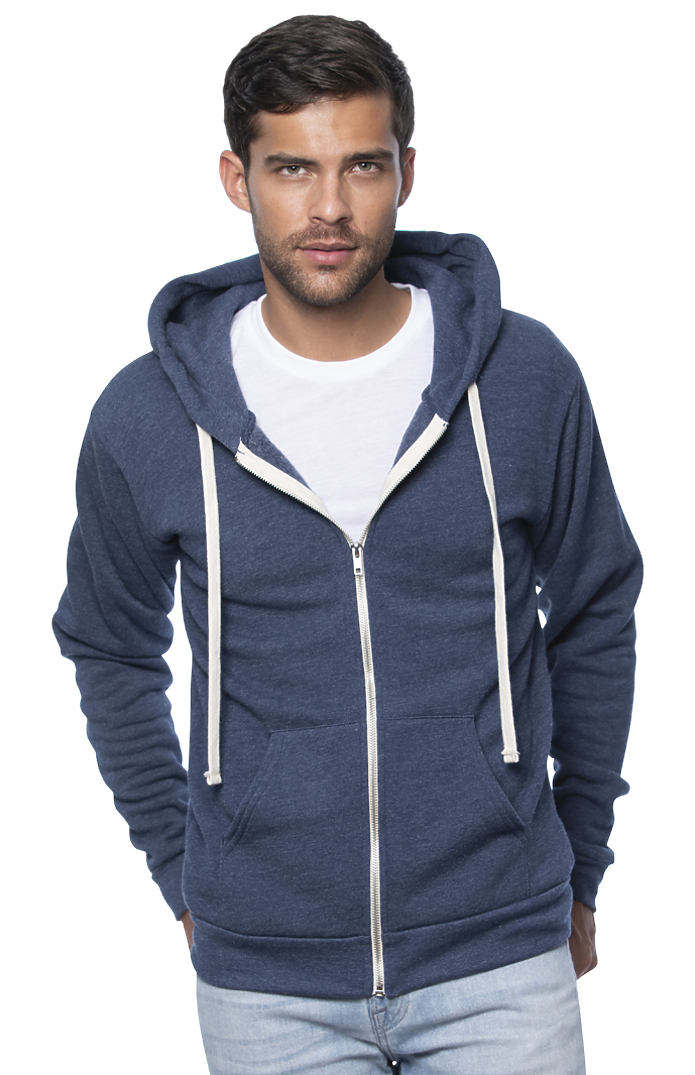 Royal Apparel 96050 Unisex Organic RPET Fleece Zip Hoodie - Heather Dusk