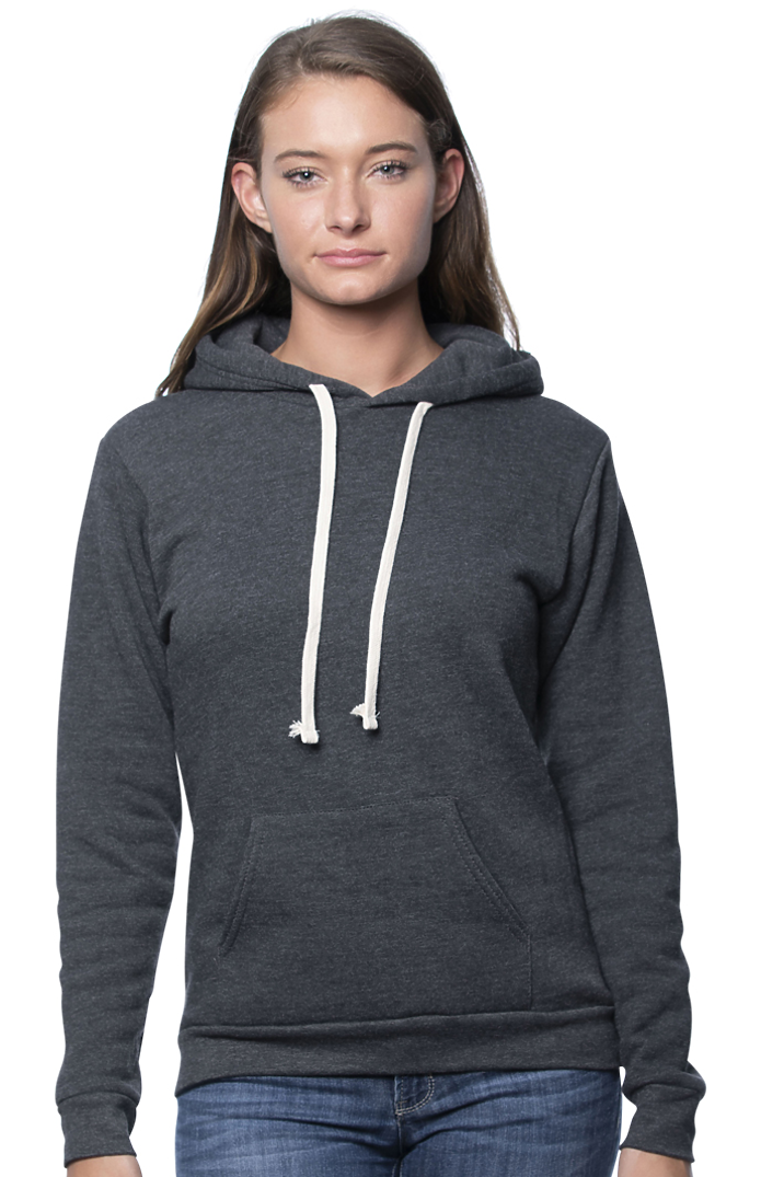 Royal Apparel 96055 Unisex Organic RPET Fleece Pullover Hoodie - Heather Coal