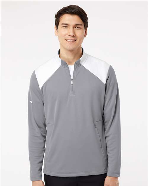 Adidas Men's Textured Mixed Media Quarter-Zip Pullover - Adidas A532