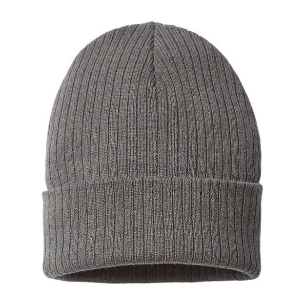 Atlantis Headwear Sustainable Rib Cuffed Beanie - Atlantis Headwear RIO Atlantis Headwear Dark Grey One Size