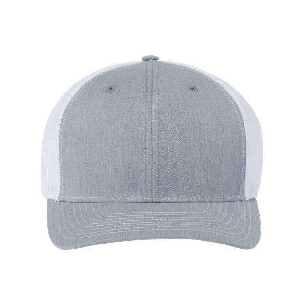 Richardson 112+ R-Flex Adjustable Trucker Cap - Richardson 112PL Richardson Heather Grey/ White Adjustable