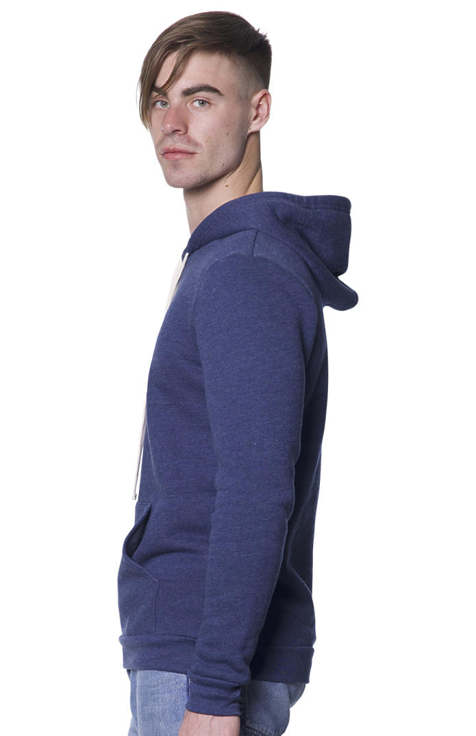 Royal Apparel 97155 Unisex Organic RPET French Terry Pullover Hoodie - Heather Dusk
