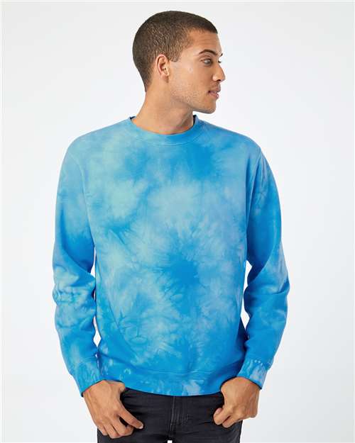 Independent Trading Co. Unisex Midweight Tie-Dyed Crewneck Sweatshirt - Independent Trading Co. PRM3500TD