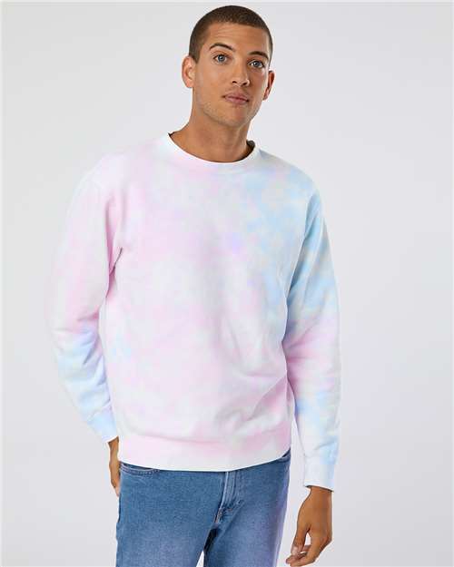 Independent Trading Co. Unisex Midweight Tie-Dyed Crewneck Sweatshirt - Independent Trading Co. PRM3500TD