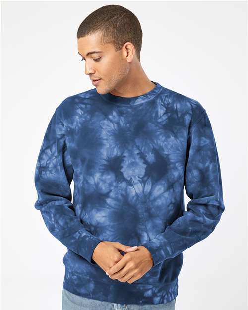 Independent Trading Co. Unisex Midweight Tie-Dyed Crewneck Sweatshirt - Independent Trading Co. PRM3500TD