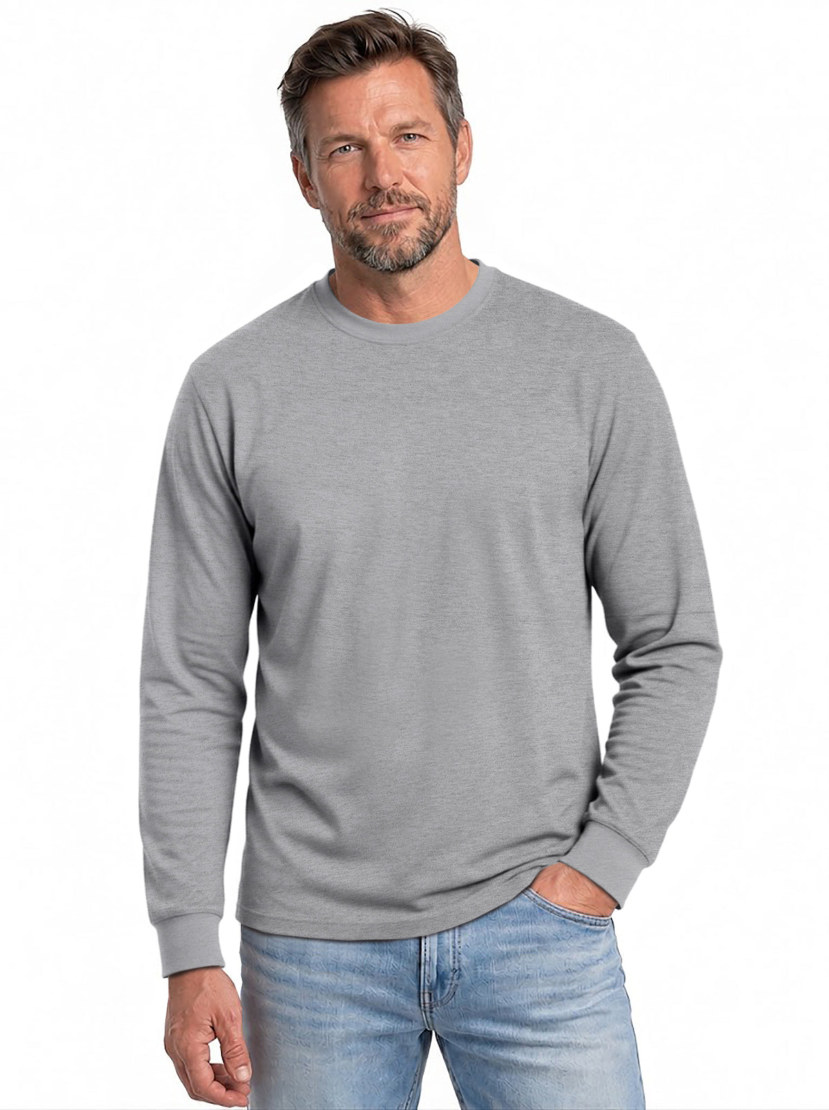 Joe's USA Mens Tall Long Sleeve 50/50 Cotton/Poly T-Shirt
