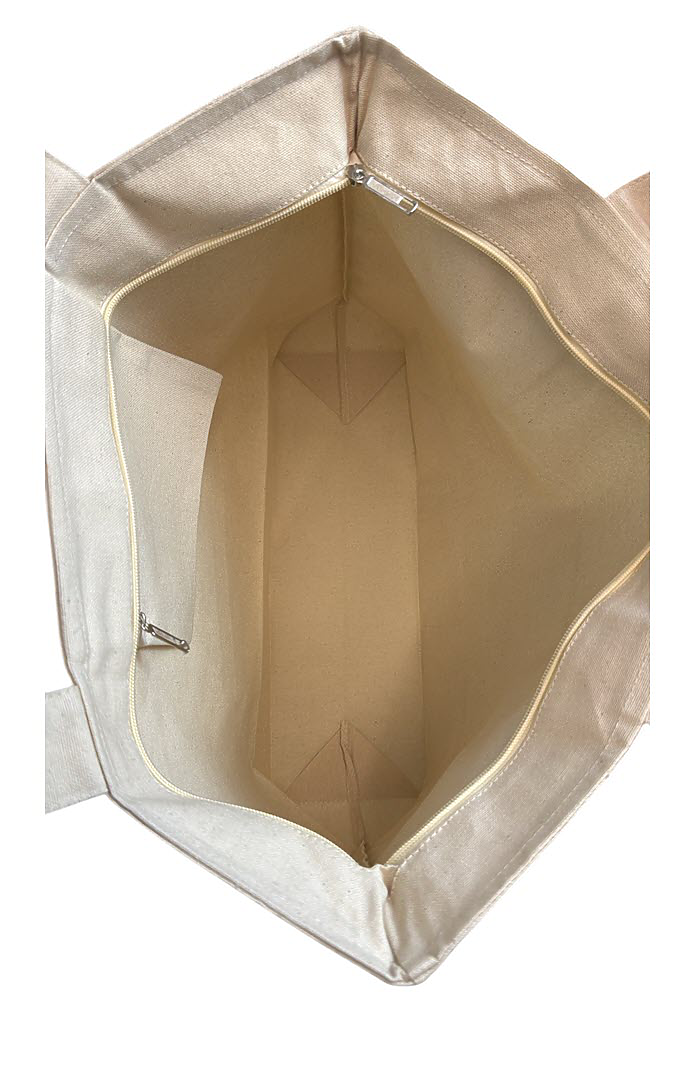 Royal Apparel B9025C Basic Supply Co. Canvas Zippered 25L Tote - Natural
