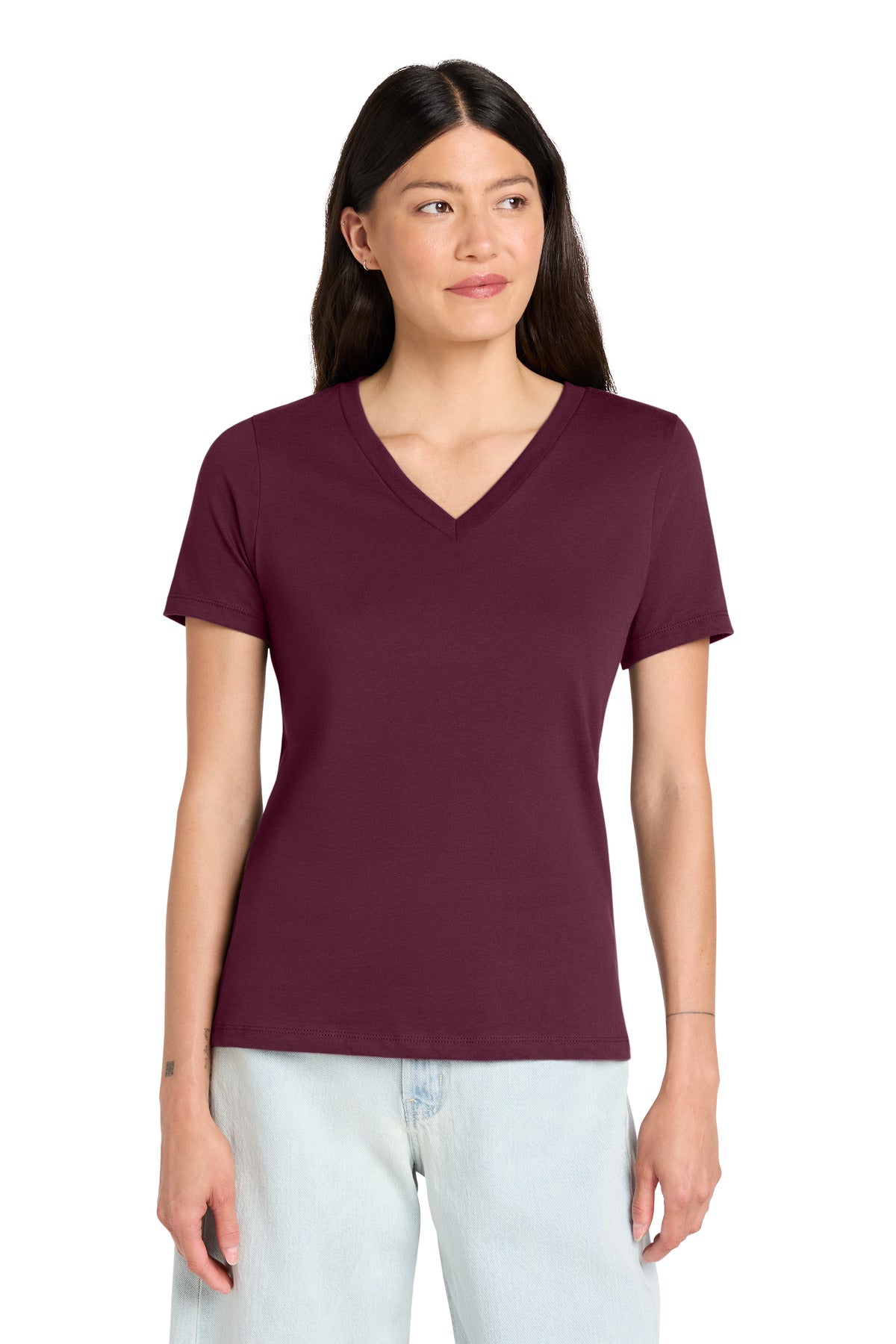 Joe's USA Premium Women's Relaxed Jersey Short Sleeve V-Neck Tee