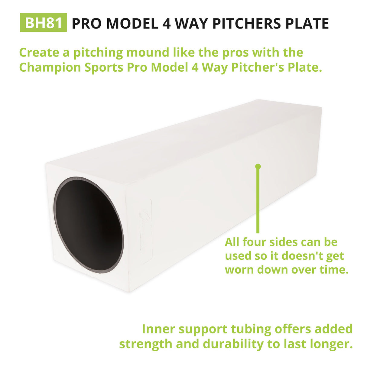 Champion Sports 4-WAY PITCHER'S BOX YOUTH, 18" X 4" X 4"