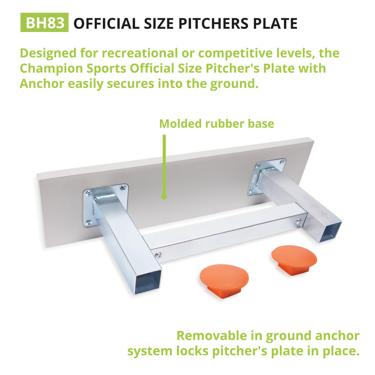 Champion Sports ANCHOR STYLE PITCHER'S PLATE OFFICIAL
