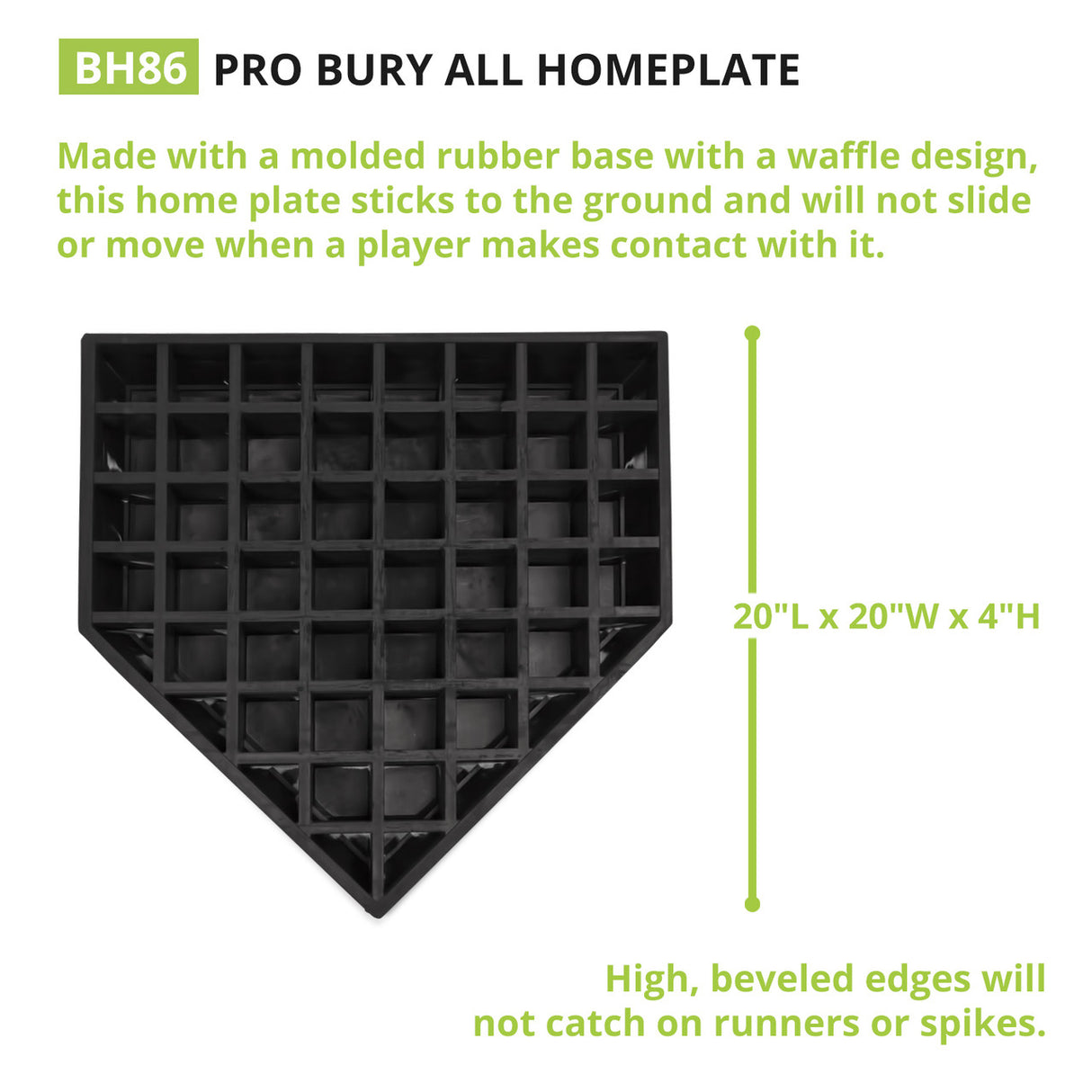 Champion Sports PRO BURY ALL HOME PLATE WITH WAFFLE BOTTOM