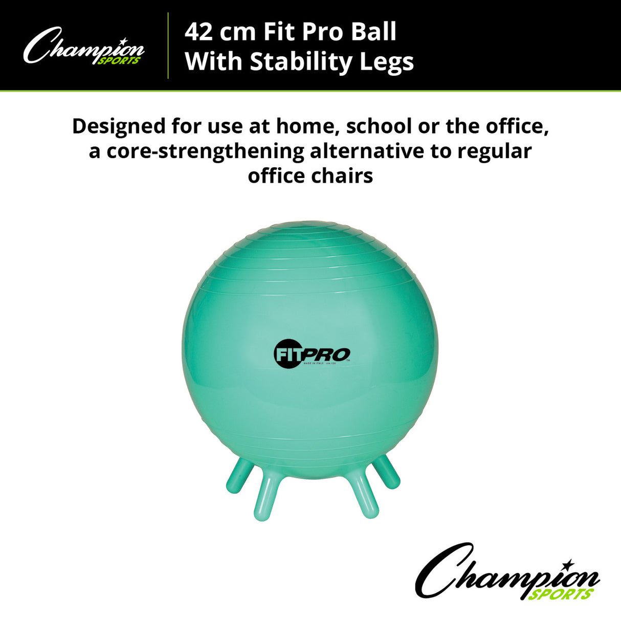 Champion Sports FITPRO BALL WITH STABILITY LEGS 65 CM
