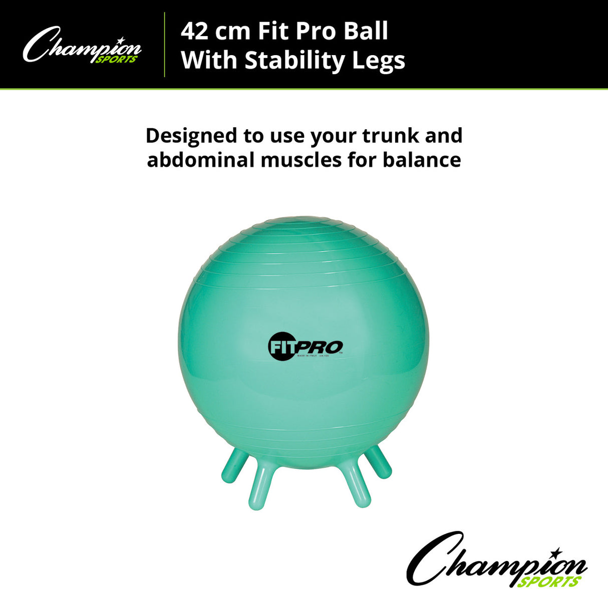 Champion Sports FITPRO BALL WITH STABILITY LEGS 65 CM