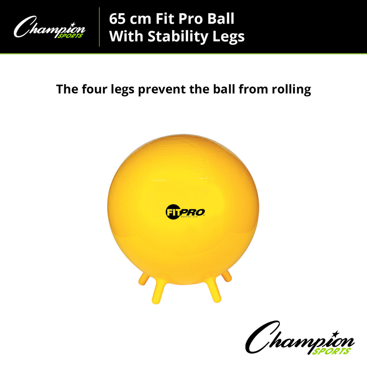 Champion Sports FITPRO BALL WITH STABILITY LEGS 65 CM