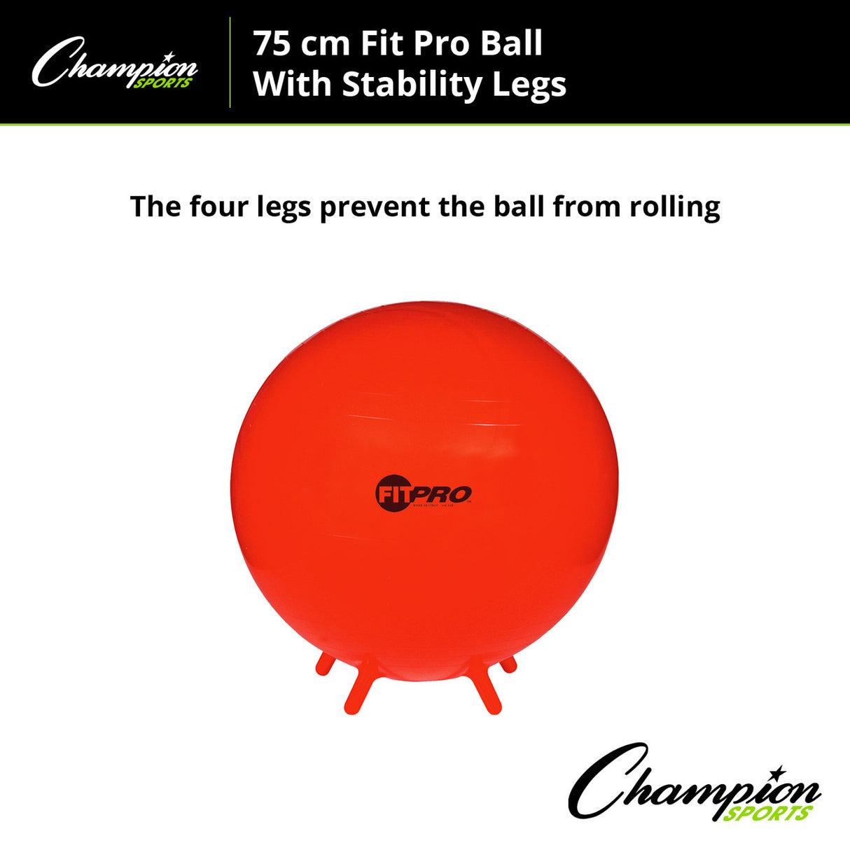 Champion Sports FITPRO BALL WITH STABILITY LEGS 65 CM