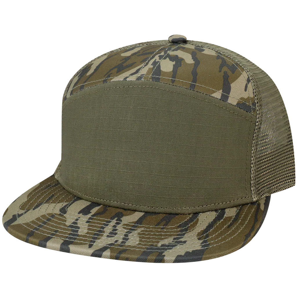 Legacy H7FB Hopback 7-Panel Flat Brim Trucker Hat - Wholesale