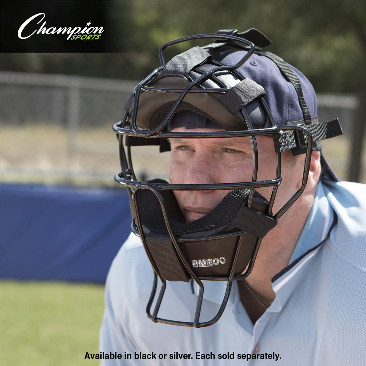 ULTRA LIGHTWEIGHT UMPIRE FACE MASK WITH DRYTEK BLACK