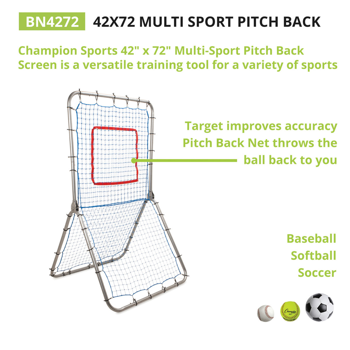 Champion Sports MULTISPORT PITCH BACK SCREEN