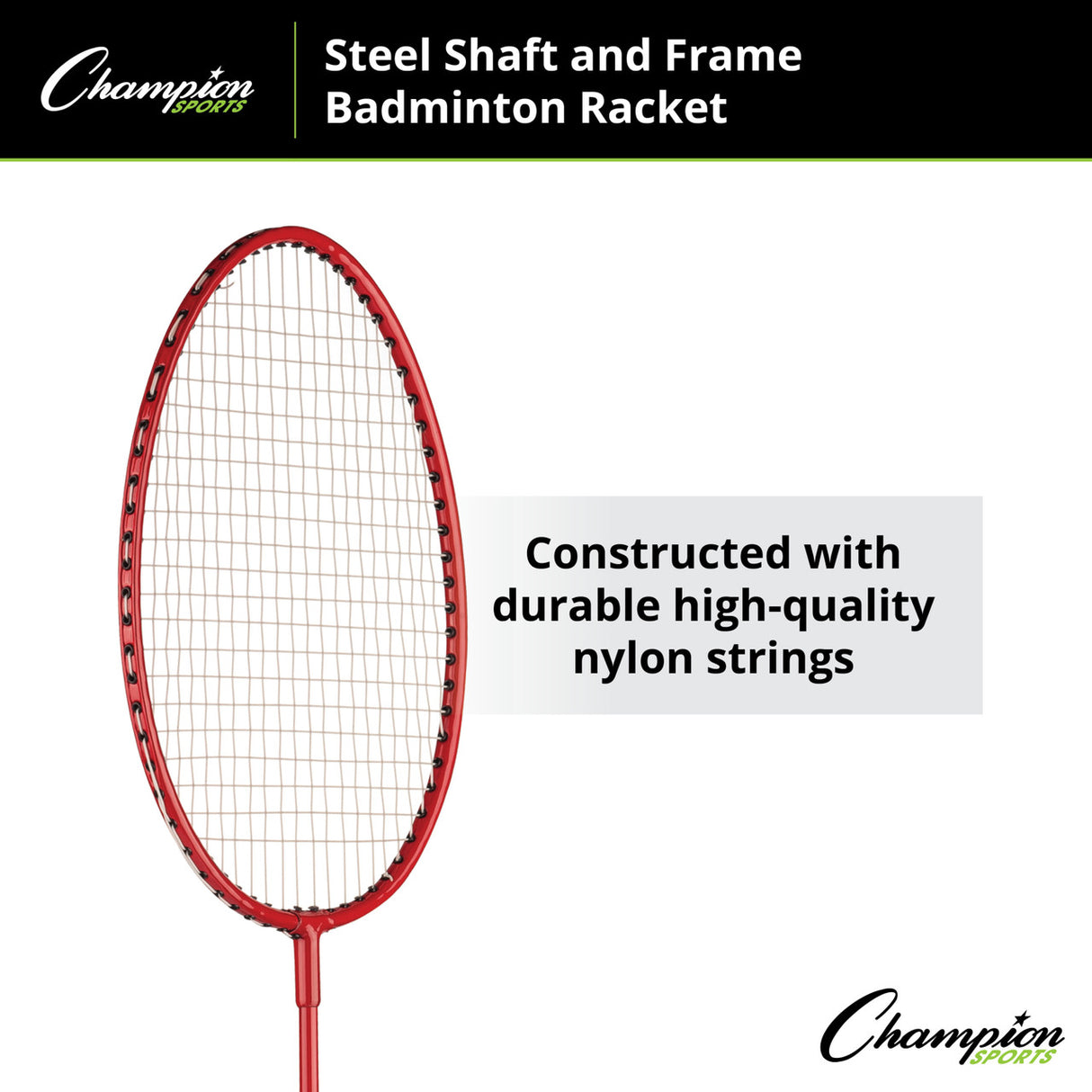 Champion Sports ALL STEEL SHAFT AND FRAME BADMINTON RACKET