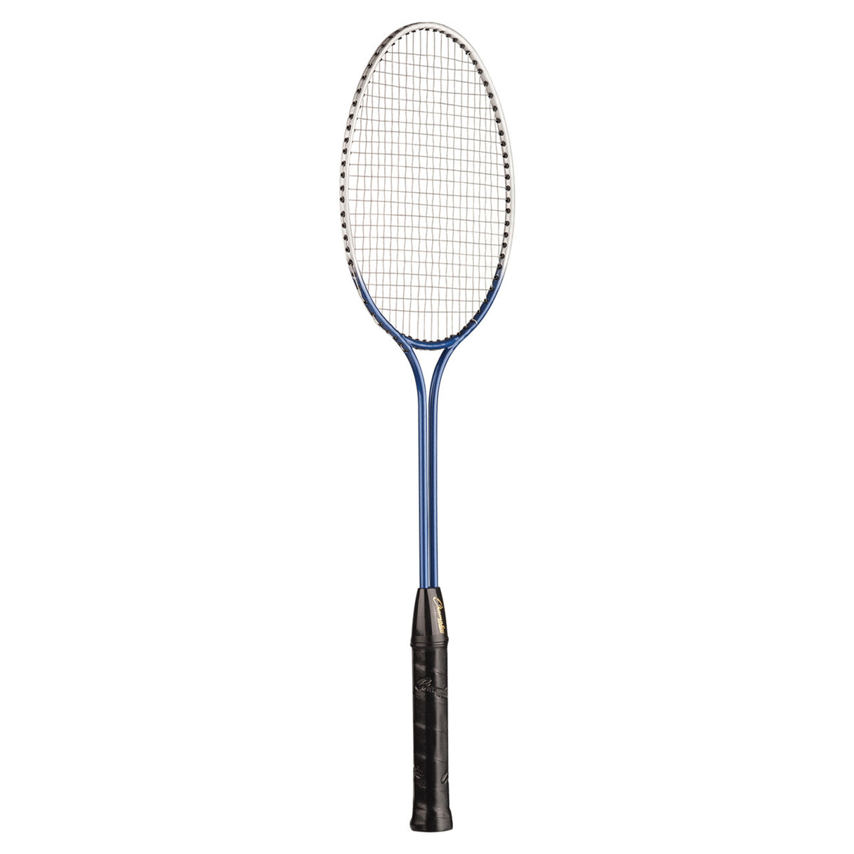 BEGINNER TEMPERED STEEL TWIN SHAFT BADMINTON RACKET WITH NYLON STRINGS
