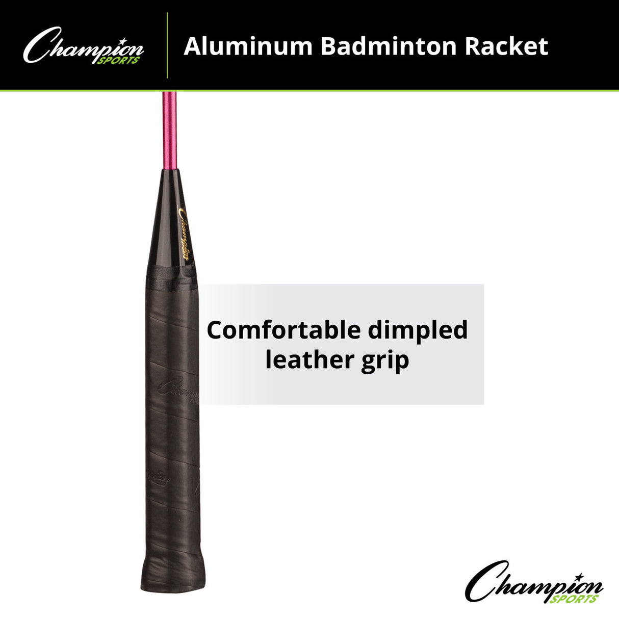 Champion Sports ALUMINUM BADMINTON RACKET WITH BRAIDED NYLON STRINGS