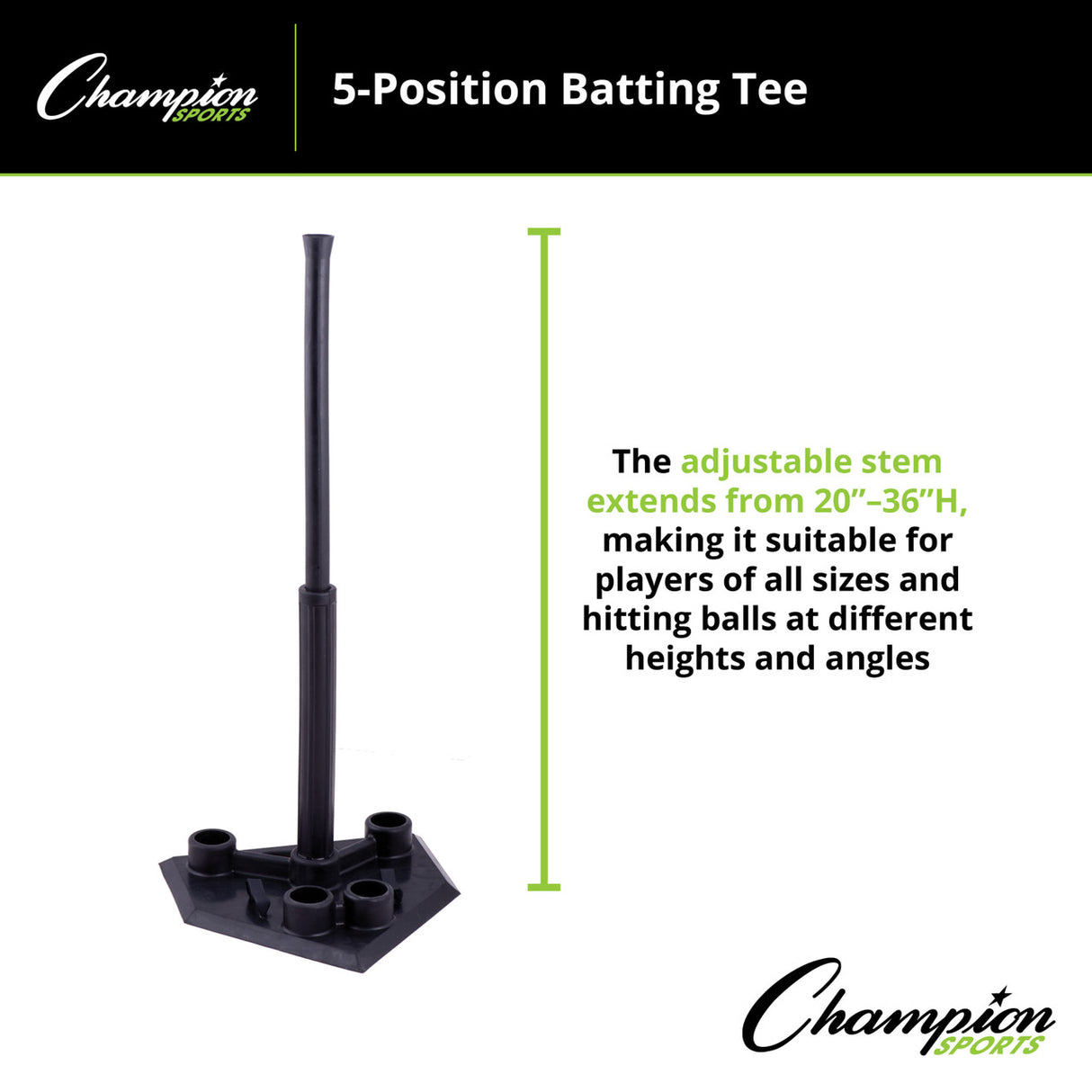 Champion Sports 5-POSITIONS BATTING TEE