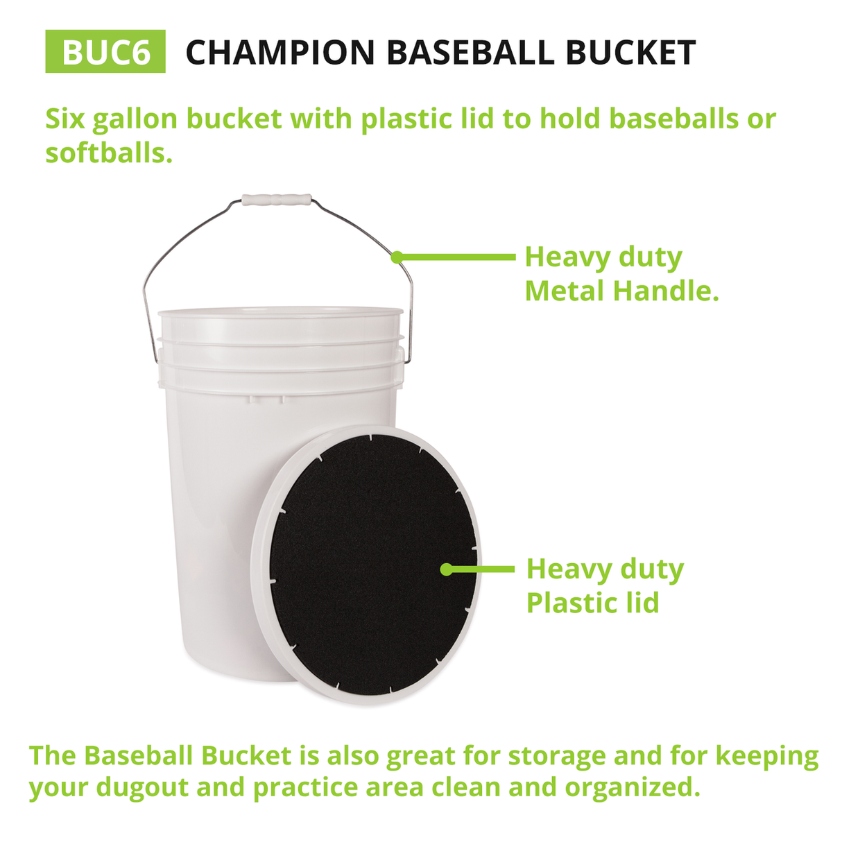 6 GALLON BALL BUCKET WHITE